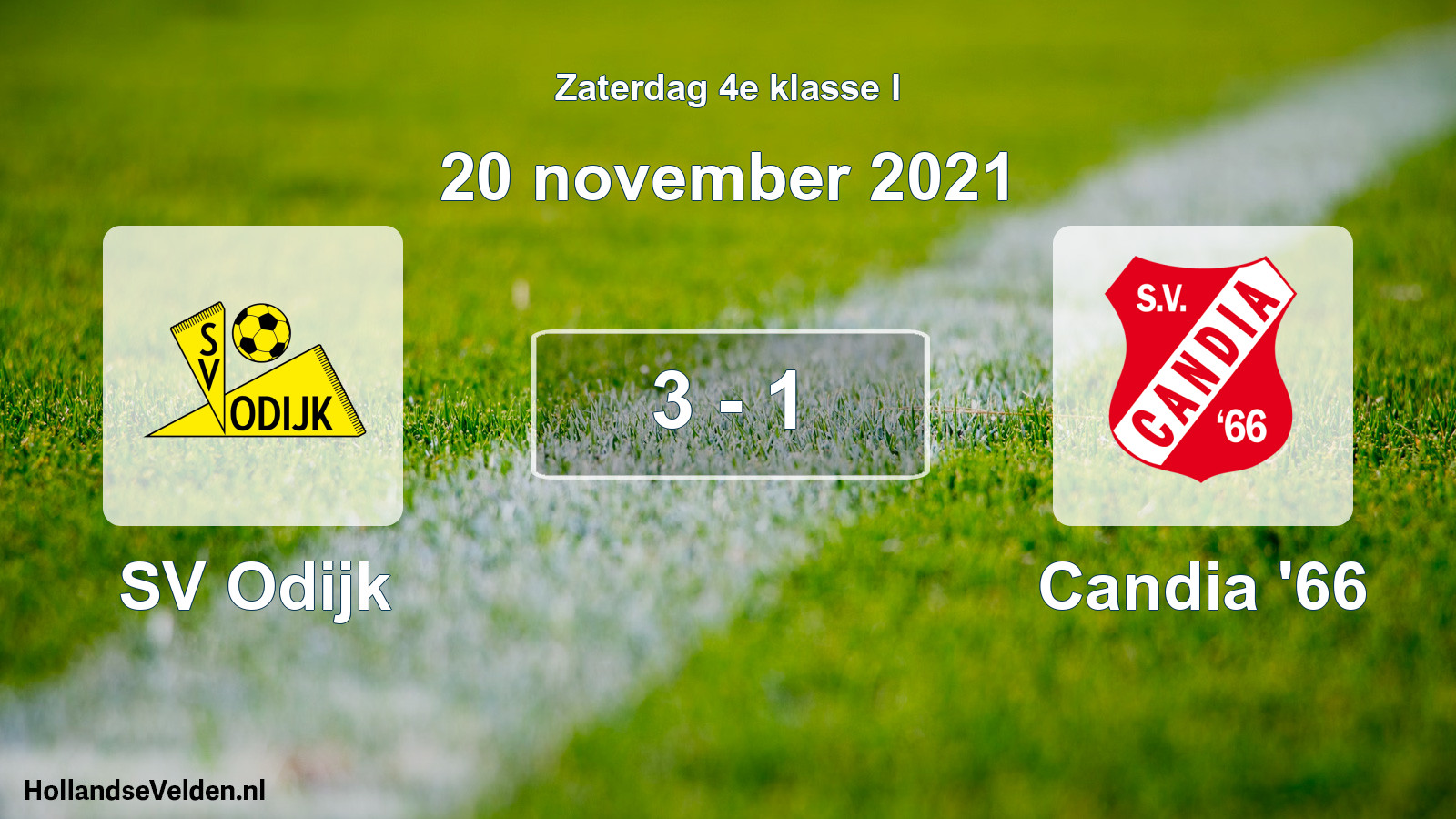 Total number of matches played: SV Odijk - Candia '66 3 - 1 (20 November 2021)