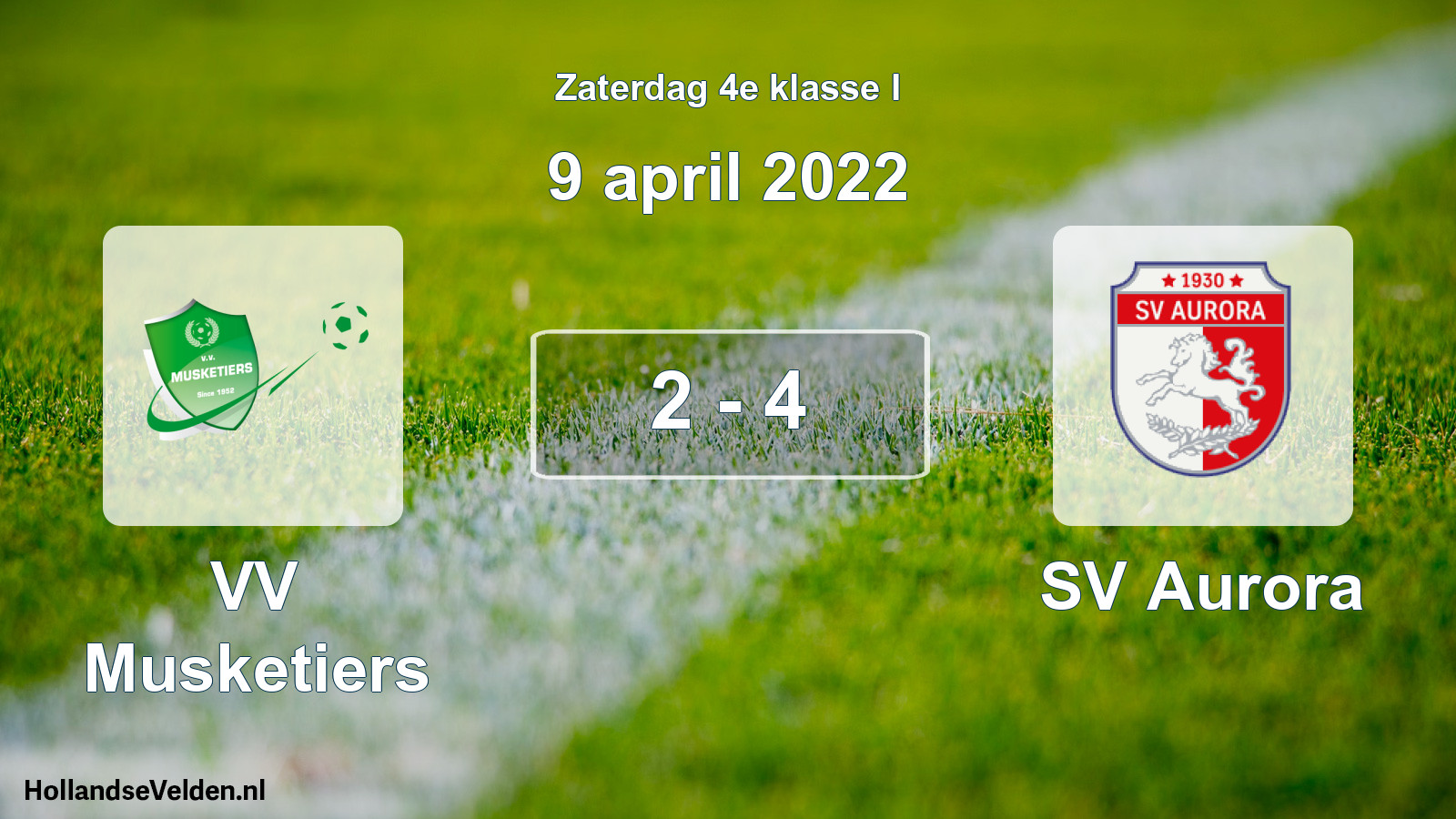 Total number of matches played: VV Musketiers - SV Aurora 2 - 4 (9 April 2022)