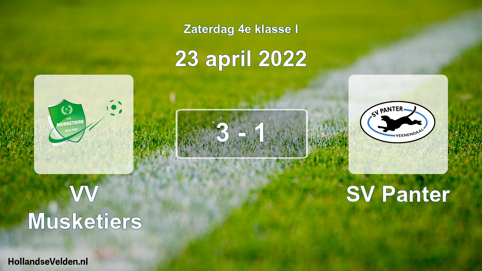 Total number of matches played: VV Musketiers - SV Panter 3 - 1 (23 April 2022)