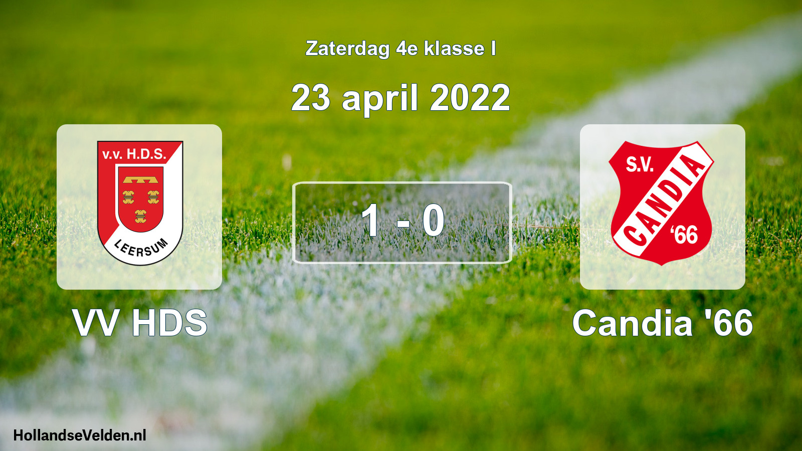 Total number of matches played: VV HDS - Candia '66 1 - 0 (23 April 2022)
