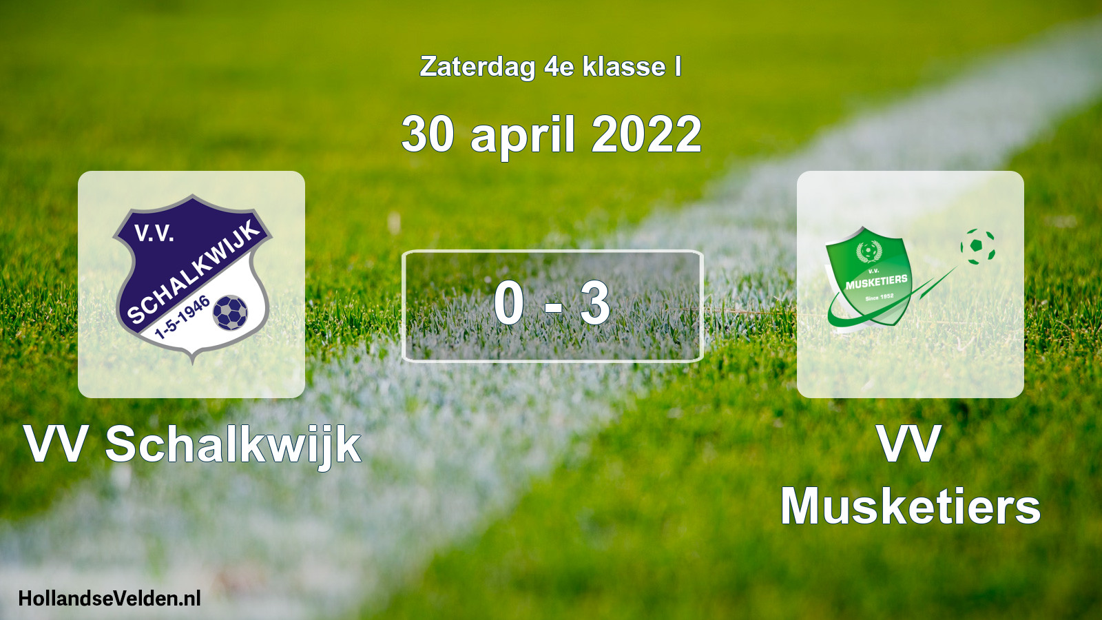 Total number of matches played: VV Schalkwijk - VV Musketiers 0 - 3 (30 April 2022)