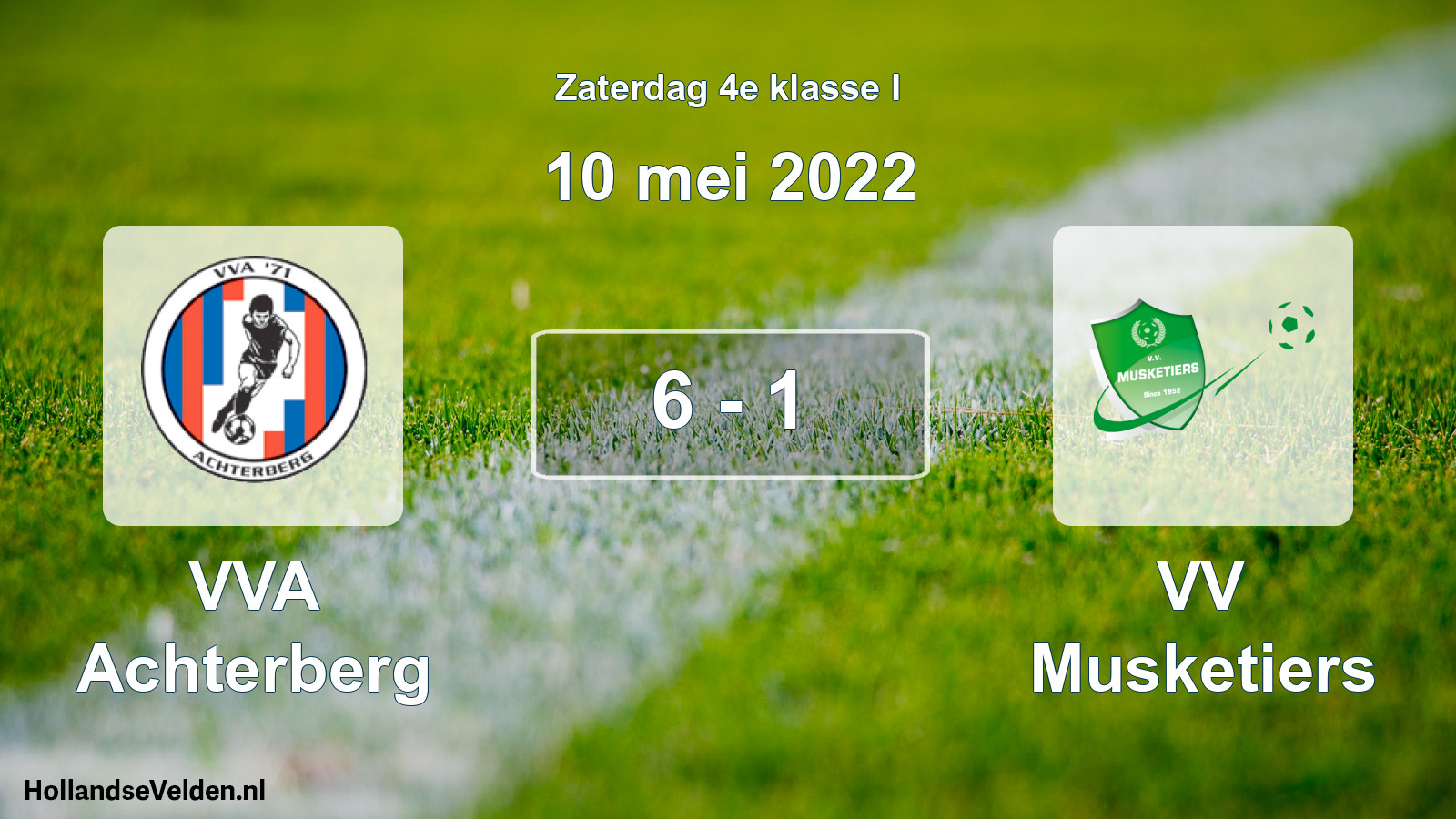 Total number of matches played: VVA Achterberg - VV Musketiers 6 - 1 (10 May 2022)
