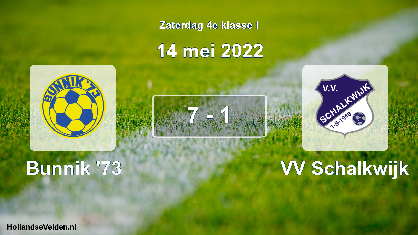 Total number of matches played: Bunnik '73 - VV Schalkwijk 7 - 1 (14 May 2022)