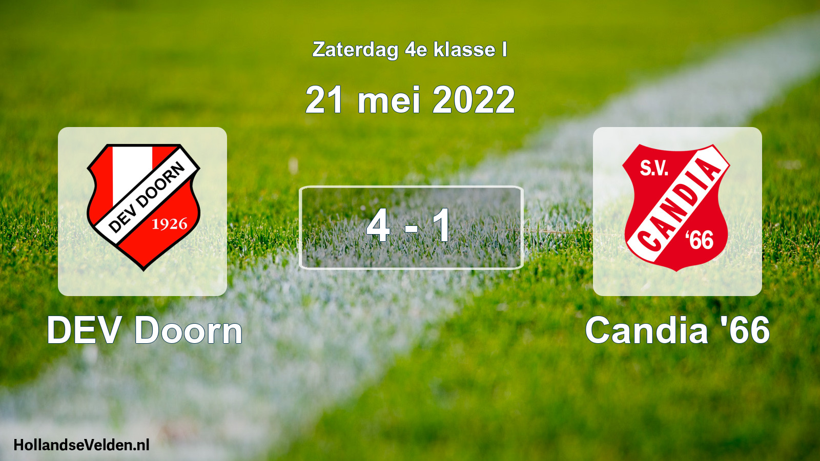 Total number of matches played: DEV Doorn - Candia '66 4 - 1 (21 May 2022)