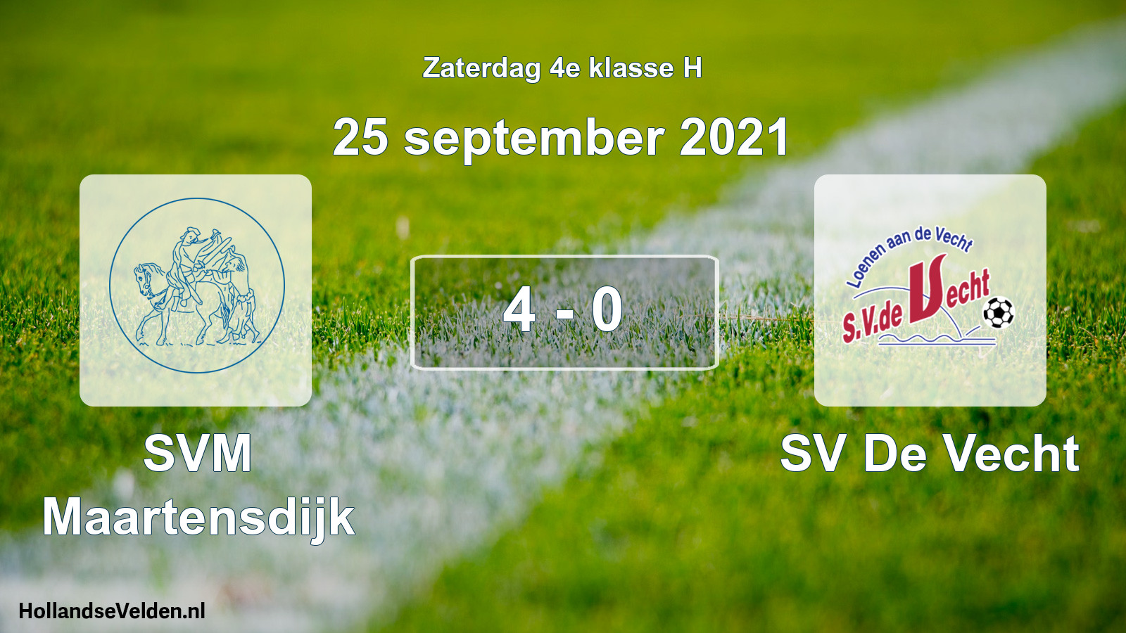 Total number of matches played: SVM Maartensdijk - SV De Vecht 4 - 0 (25 September 2021)