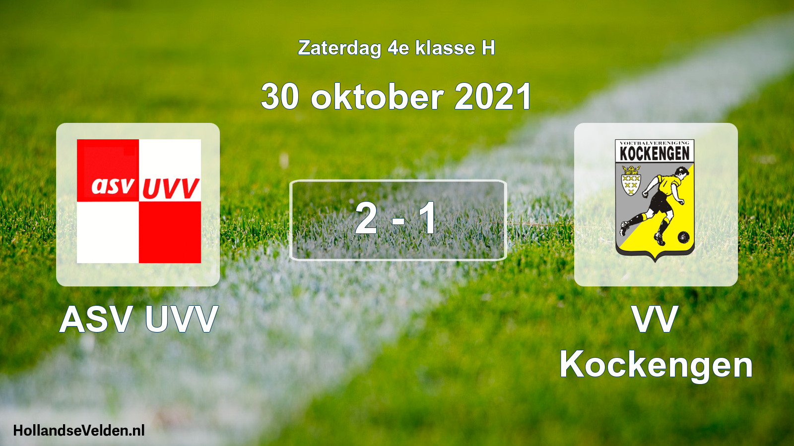 Total number of matches played: ASV UVV - VV Kockengen 2 - 1 (30 October 2021)