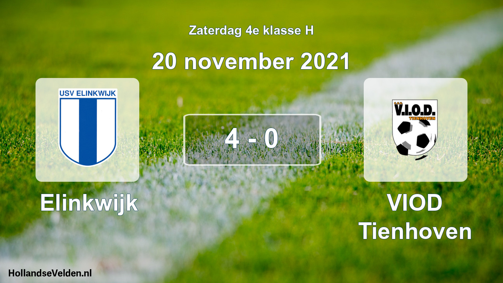 Total number of matches played: Elinkwijk - VIOD Tienhoven 4 - 0 (20 November 2021)