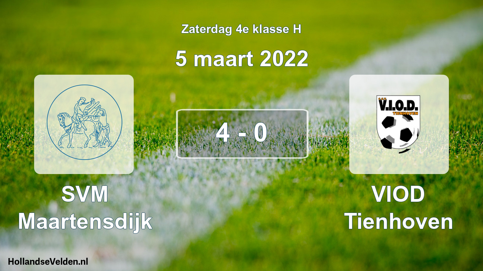 Total number of matches played: SVM Maartensdijk - VIOD Tienhoven 4 - 0 (5 March 2022)