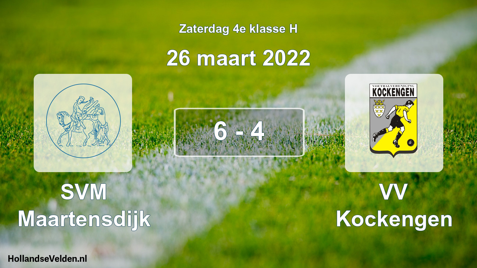 Total number of matches played: SVM Maartensdijk - VV Kockengen 6 - 4 (26 March 2022)