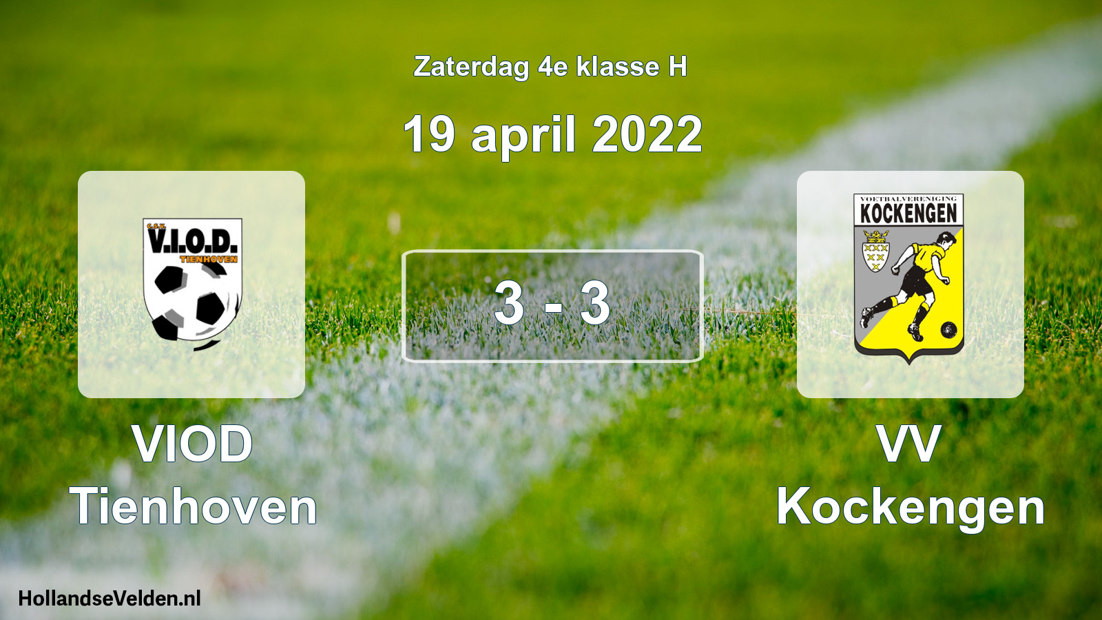 Total number of matches played: VIOD Tienhoven - VV Kockengen 3 - 3 (19 April 2022)