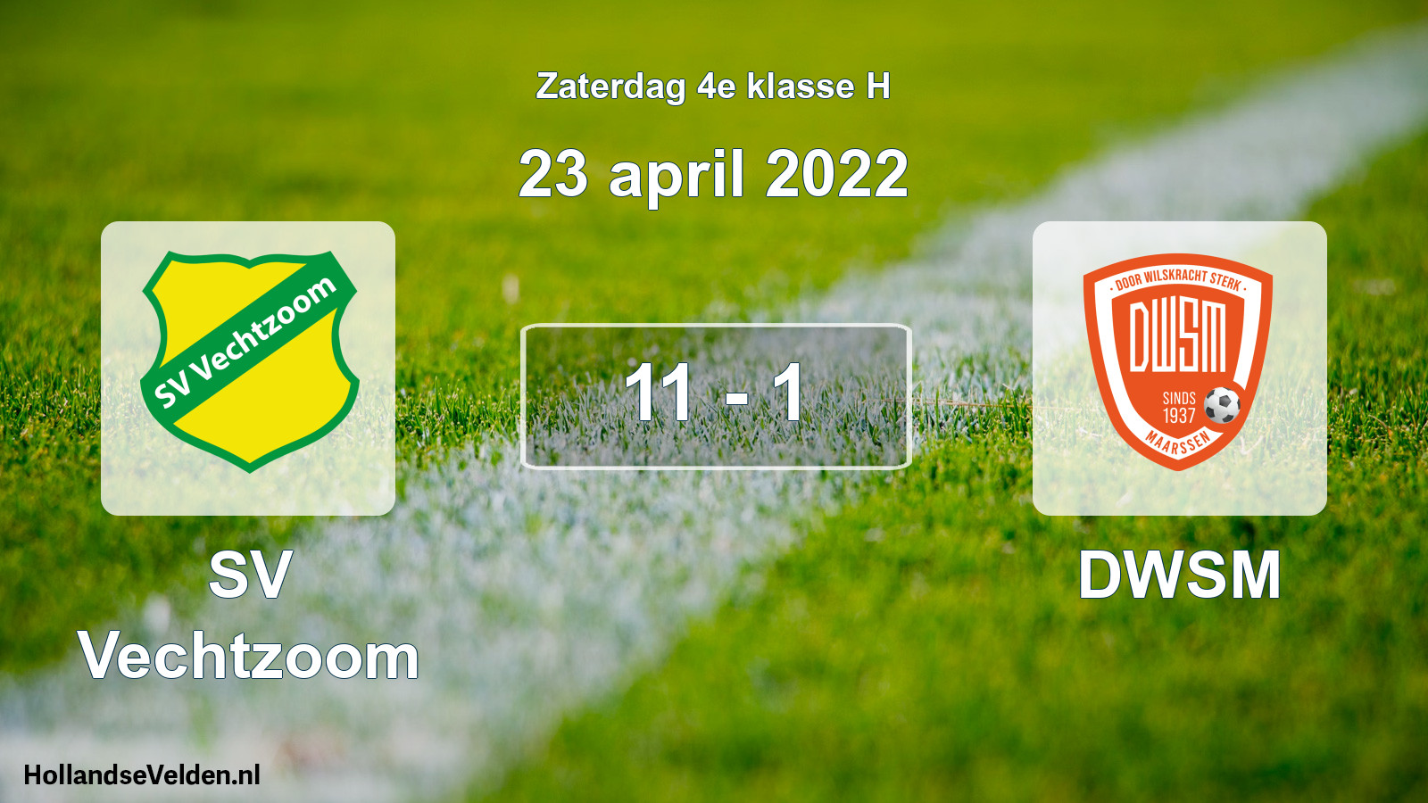 Total number of matches played: SV Vechtzoom - DWSM 11 - 1 (23 April 2022)