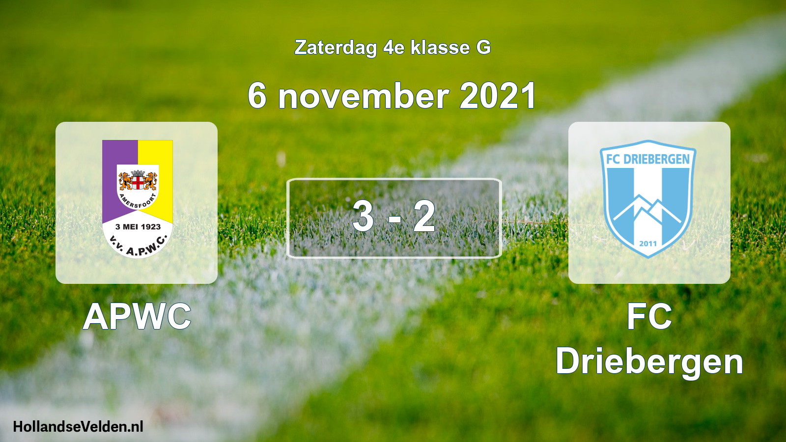Total number of matches played: APWC - FC Driebergen 3 - 2 (6 November 2021)