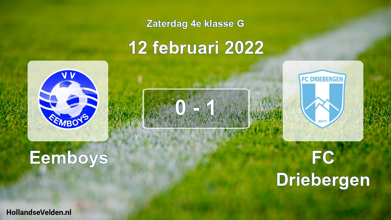 Total number of matches played: Eemboys - FC Driebergen 0 - 1 (12 February 2022)