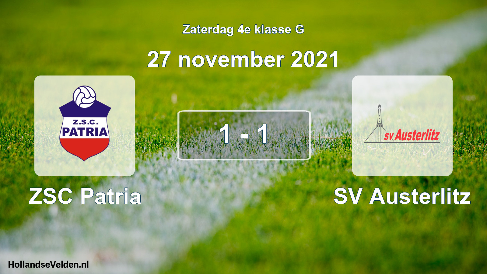 Total number of matches played: ZSC Patria - SV Austerlitz 1 - 1 (27 November 2021)