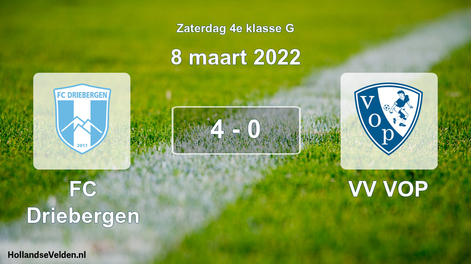 Total number of matches played: FC Driebergen - VV VOP 4 - 0 (8 March 2022)