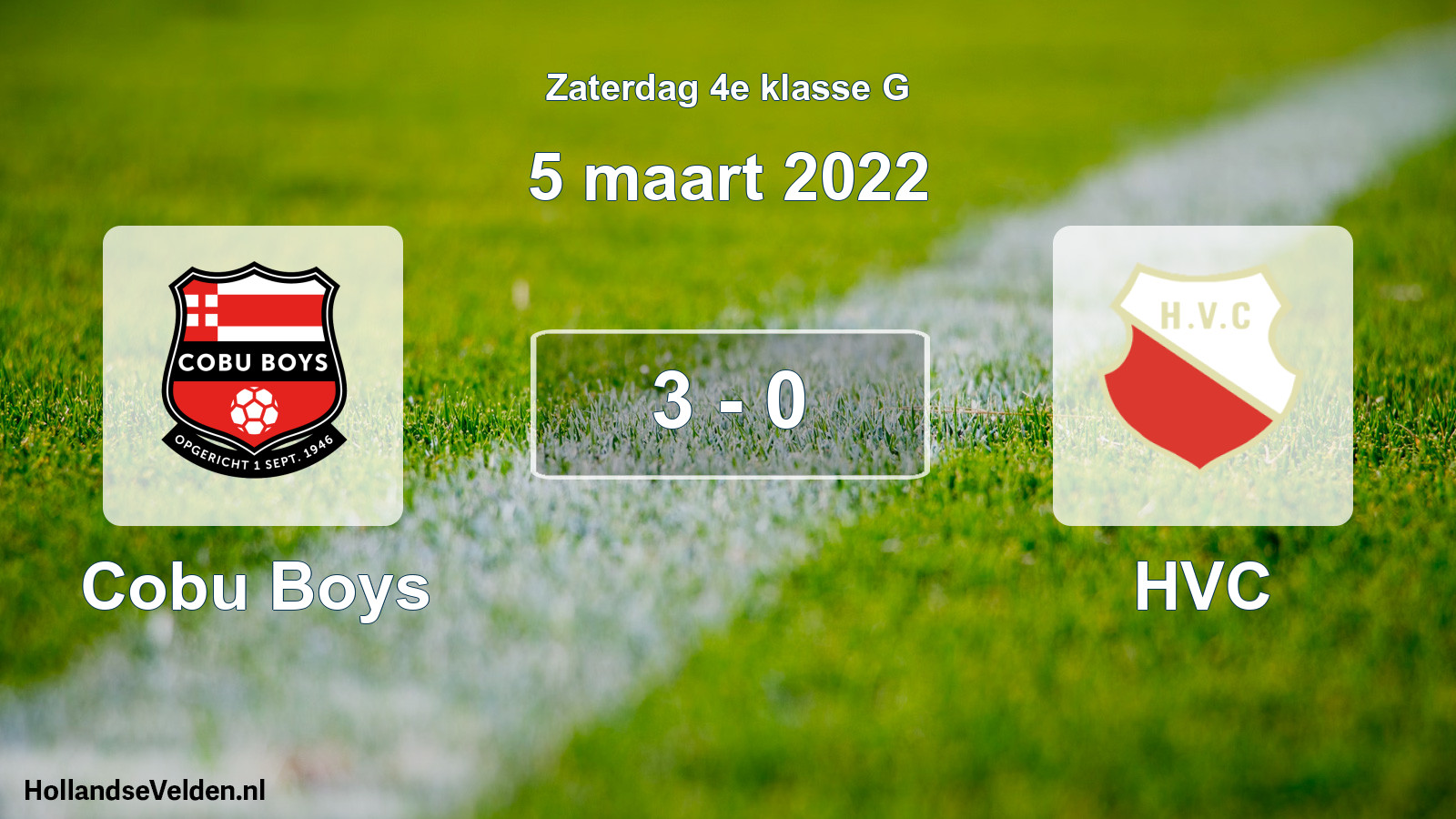 Total number of matches played: Cobu Boys - HVC 3 - 0 (5 March 2022)