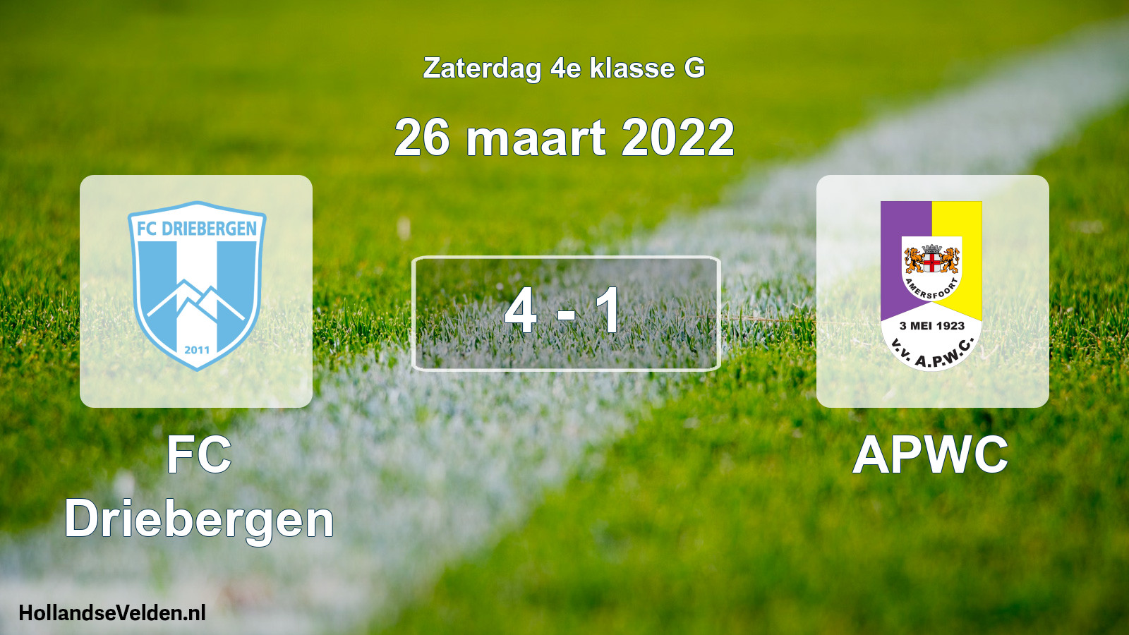 Total number of matches played: FC Driebergen - APWC 4 - 1 (26 March 2022)