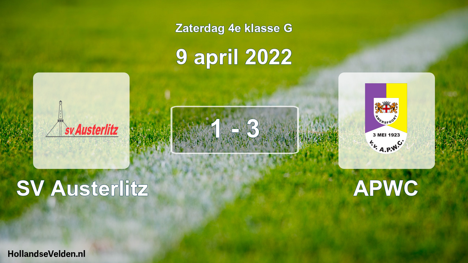 Total number of matches played: SV Austerlitz - APWC 1 - 3 (9 April 2022)