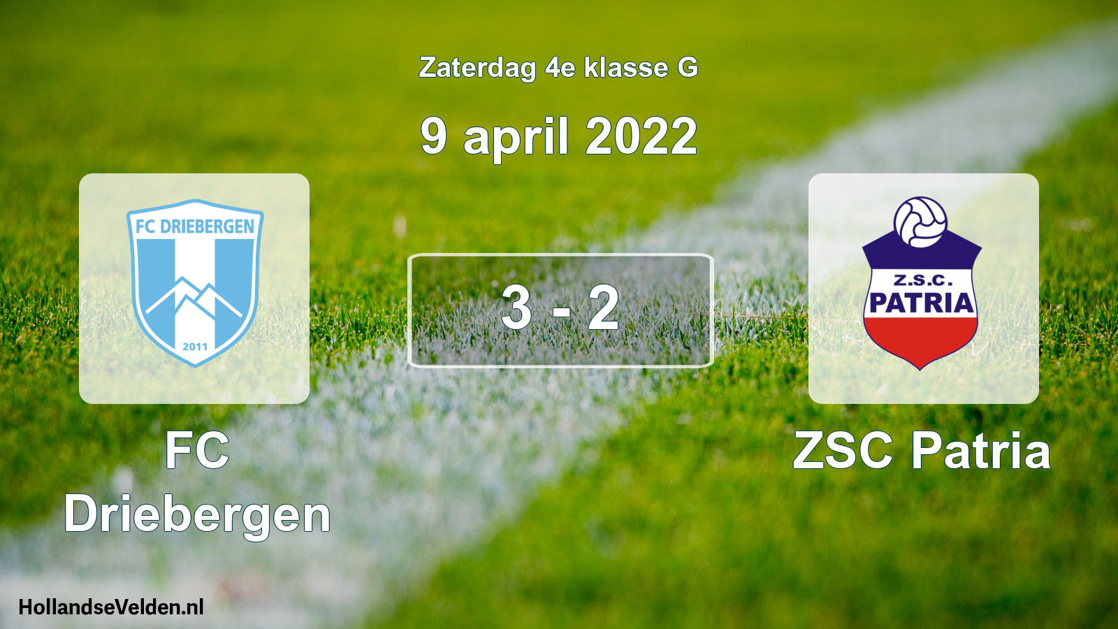 Total number of matches played: FC Driebergen - ZSC Patria 3 - 2 (9 April 2022)