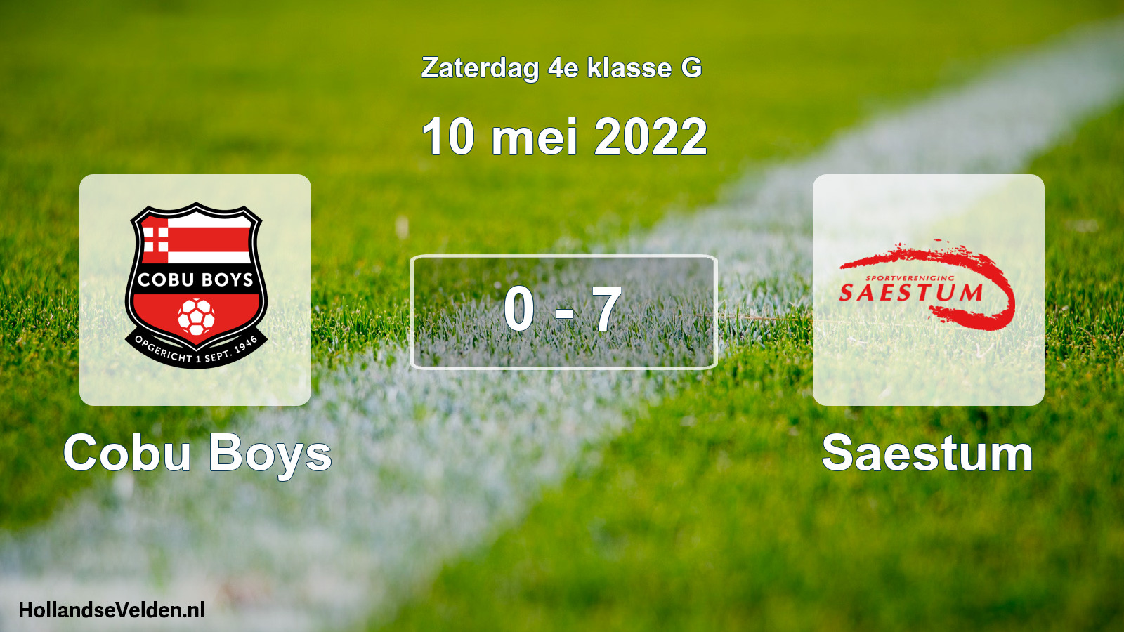 Total number of matches played: Cobu Boys - Saestum 0 - 7 (10 May 2022)