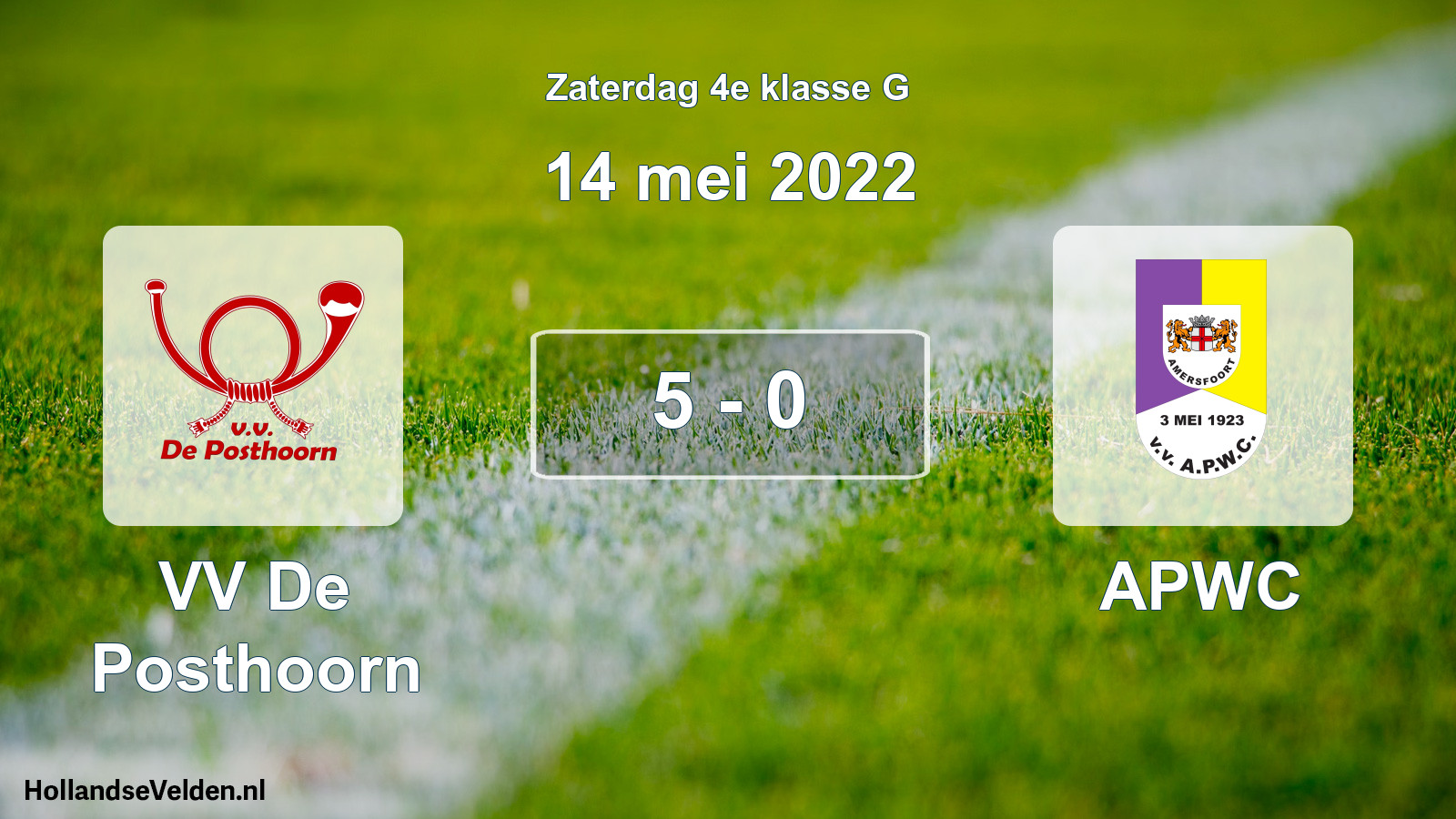 Total number of matches played: VV De Posthoorn - APWC 5 - 0 (14 May 2022)