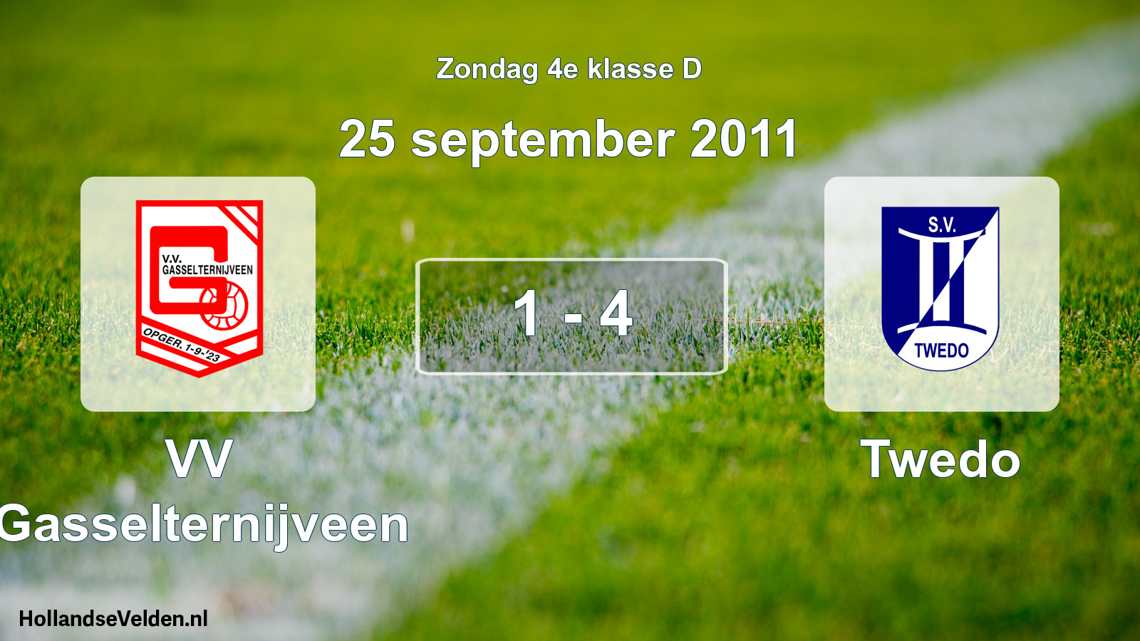 Total number of matches played: VV Gasselternijveen - Twedo 1 - 4 (25 September 2011)