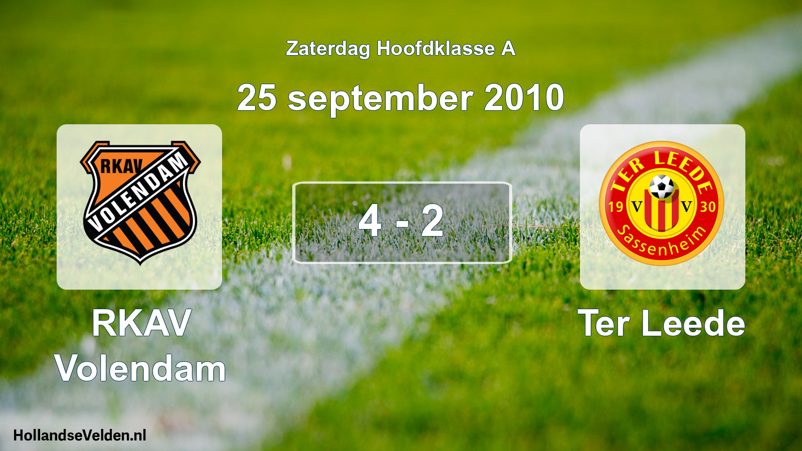 Total number of matches played: RKAV Volendam - Ter Leede 4 - 2 (25 September 2010)
