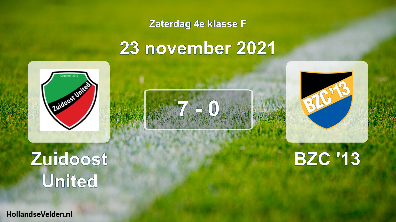 Total number of matches played: Zuidoost United - BZC '13 7 - 0 (23 November 2021)