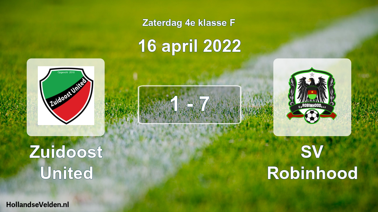 Total number of matches played: Zuidoost United - SV Robinhood 1 - 7 (16 April 2022)