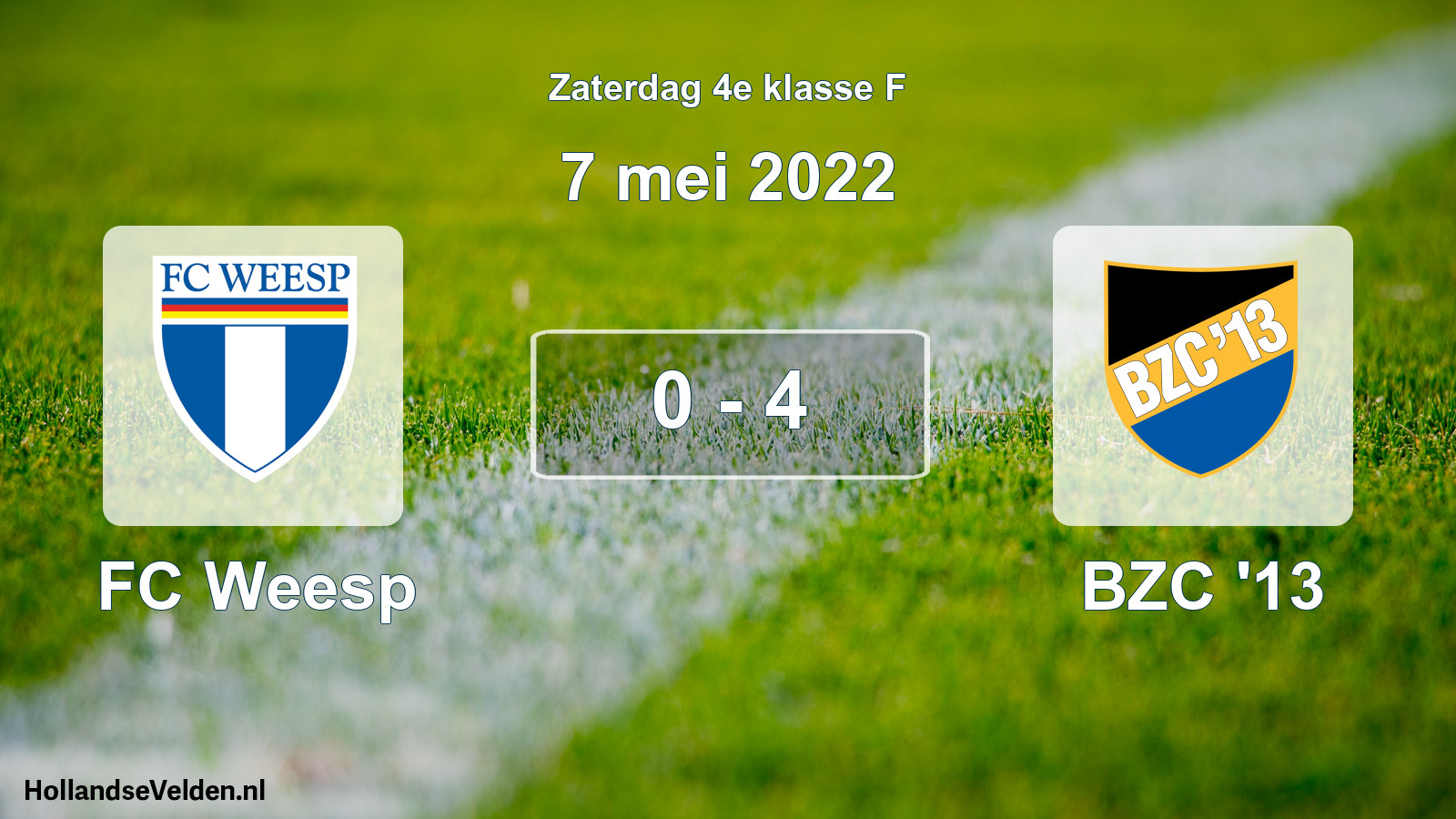 Total number of matches played: FC Weesp - BZC '13 0 - 4 (7 May 2022)