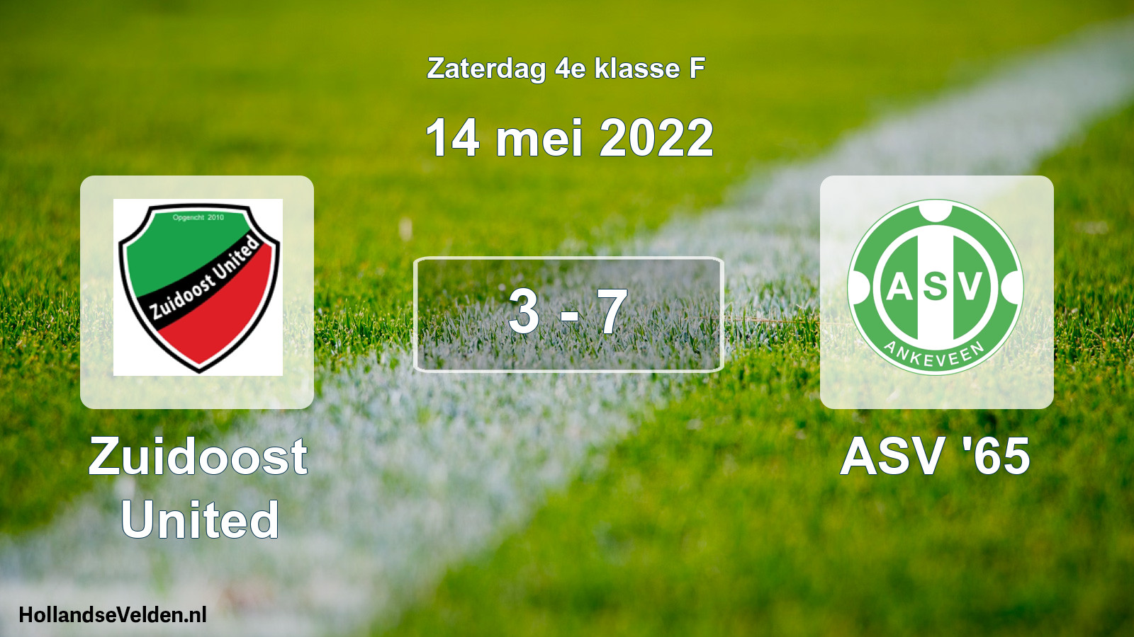 Total number of matches played: Zuidoost United - ASV '65 3 - 7 (14 May 2022)