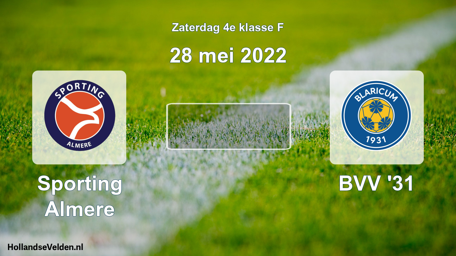 Scheduled Match: Sporting Almere - BVV '31 (28 May 2022)