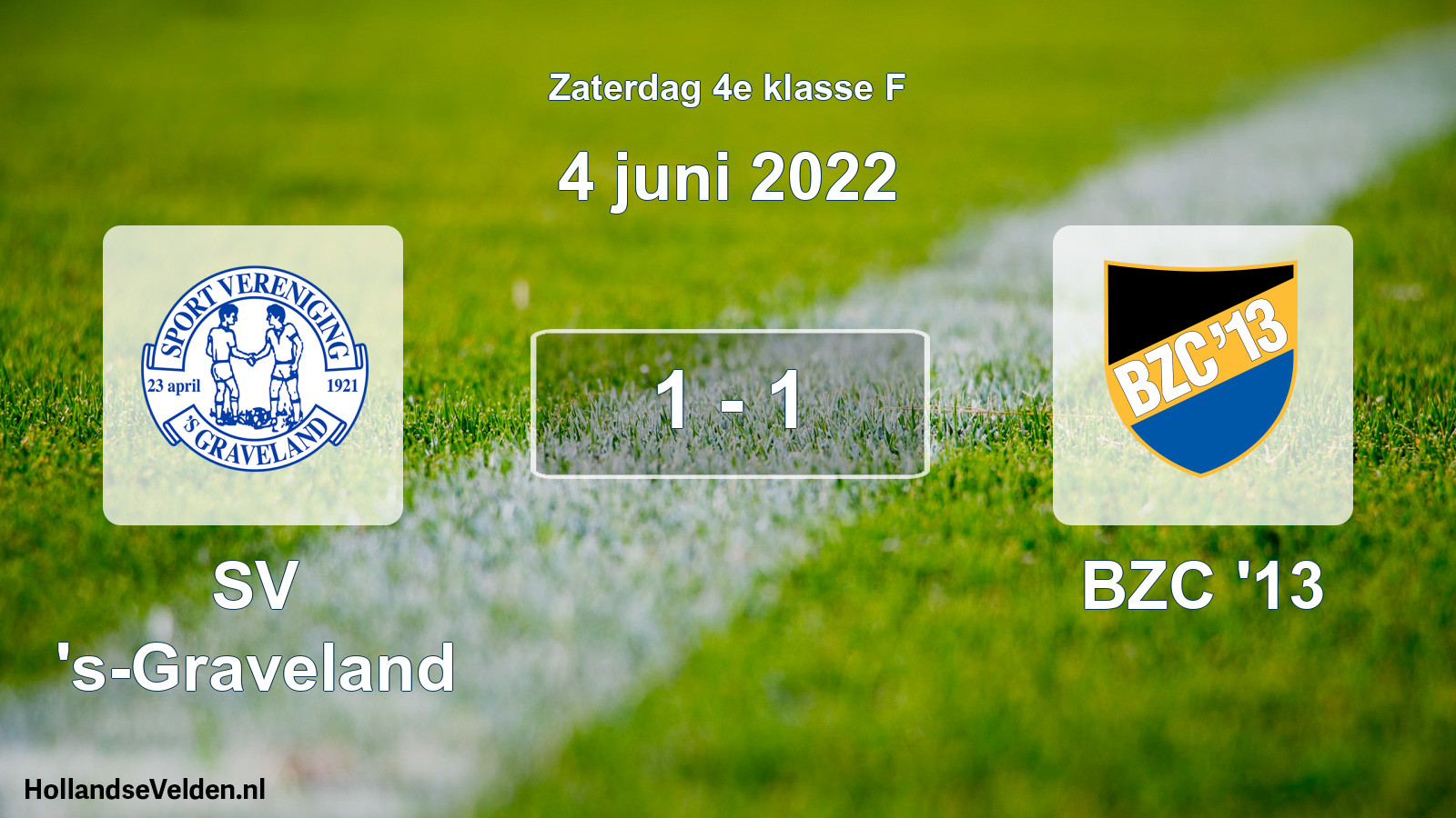 Total number of matches played: SV 's-Graveland - BZC '13 1 - 1 (4 June 2022)