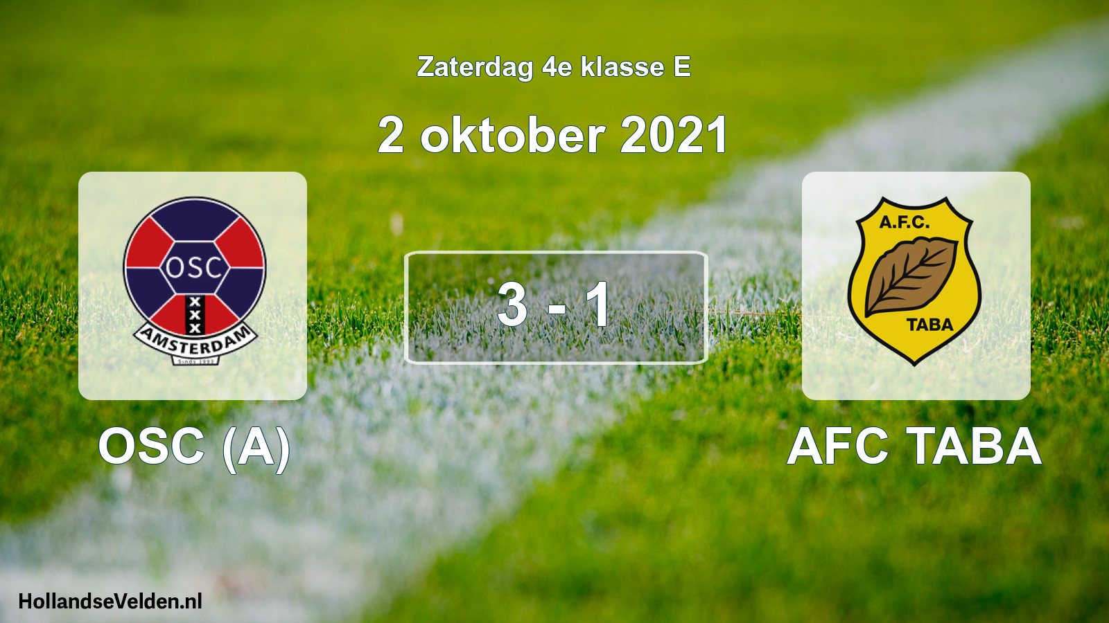 Total number of matches played: OSC (A) - AFC TABA 3 - 1 (2 October 2021)