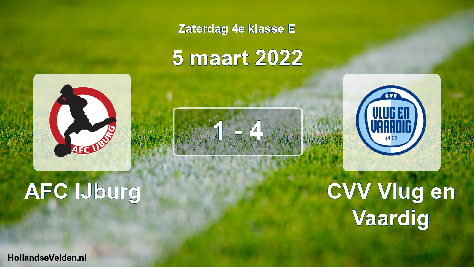 Total number of matches played: AFC IJburg - CVV Vlug en Vaardig 1 - 4 (5 March 2022)