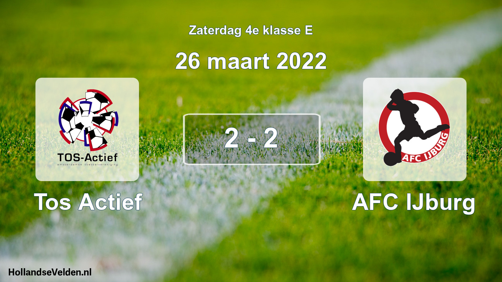 Total number of matches played: Tos Actief - AFC IJburg 2 - 2 (26 March 2022)