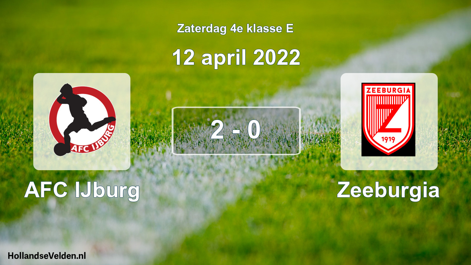 Total number of matches played: AFC IJburg - Zeeburgia 2 - 0 (12 April 2022)