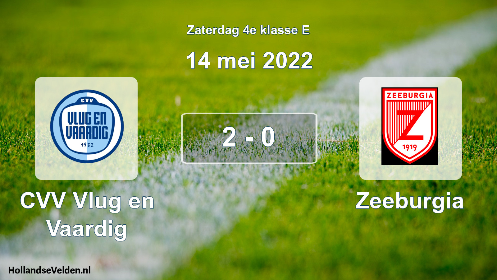 Total number of matches played: CVV Vlug en Vaardig - Zeeburgia 2 - 0 (14 May 2022)