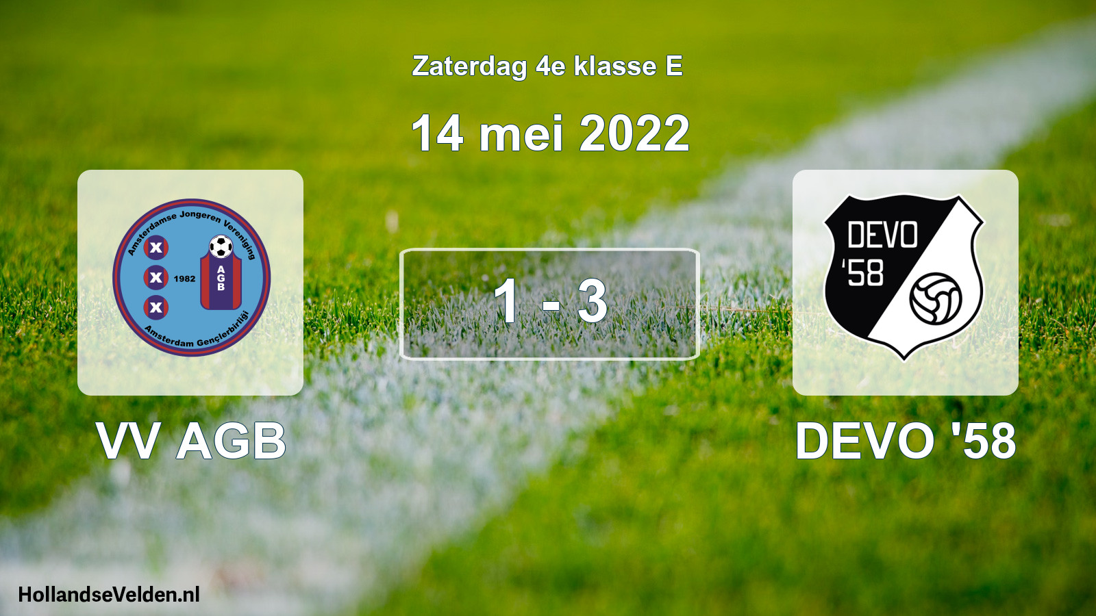 Total number of matches played: VV AGB - DEVO '58 1 - 3 (14 May 2022)
