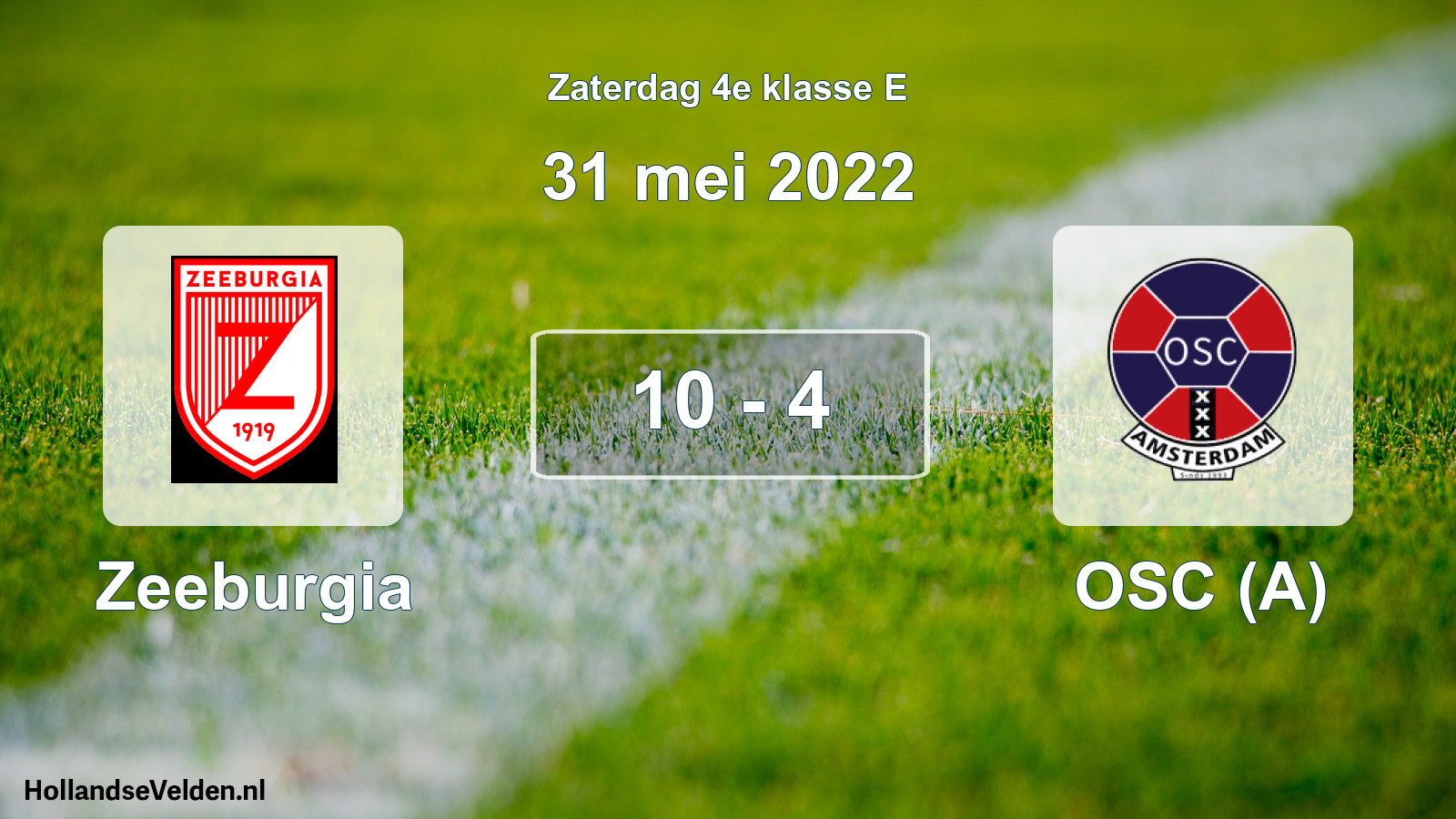 Total number of matches played: Zeeburgia - OSC (A) 10 - 4 (31 May 2022)
