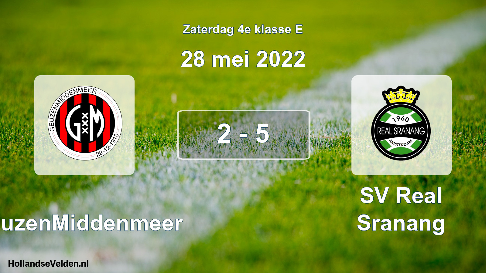 Total number of matches played: GeuzenMiddenmeer - SV Real Sranang 2 - 5 (28 May 2022)