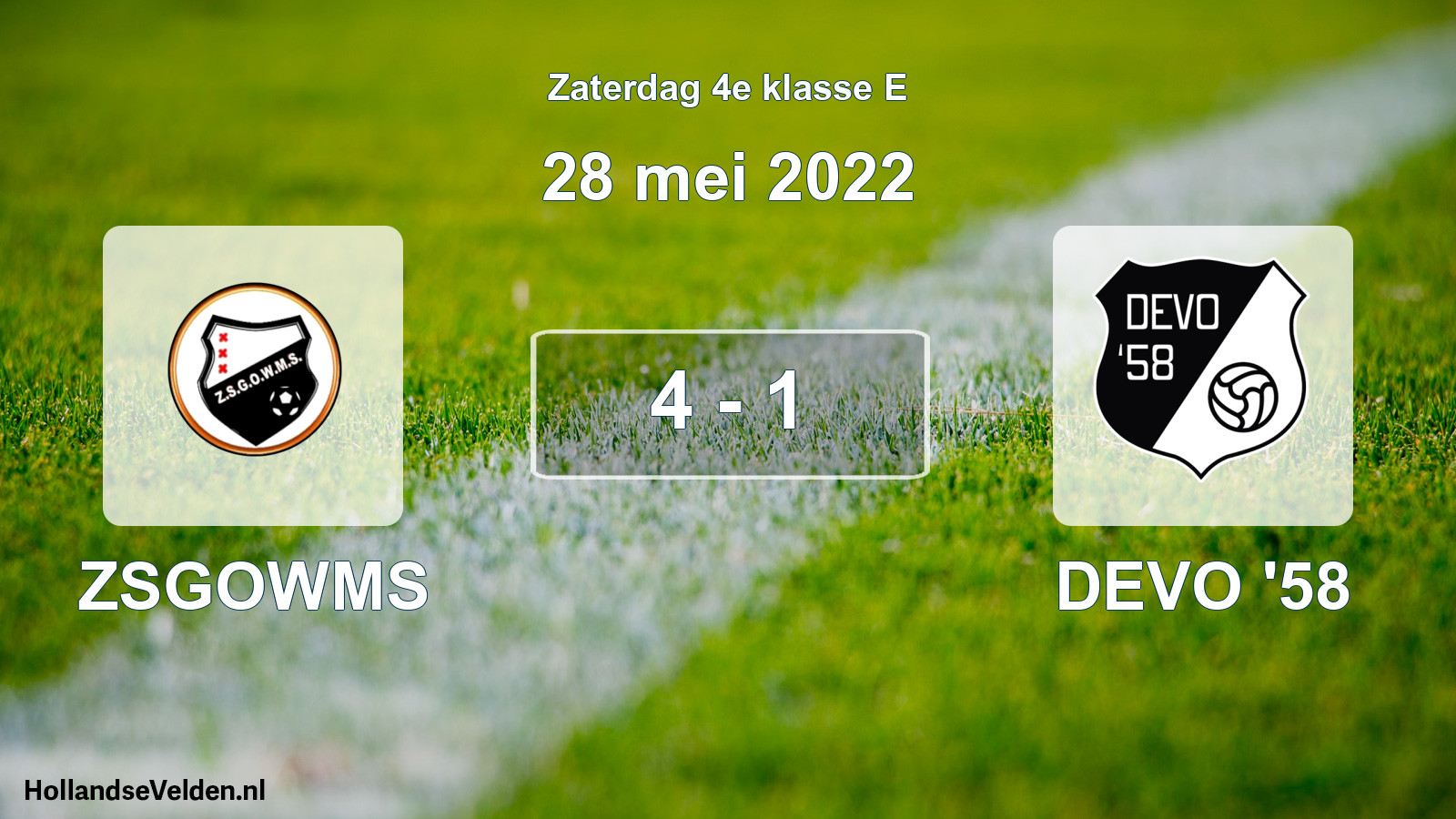 Total number of matches played: ZSGOWMS - DEVO '58 4 - 1 (28 May 2022)