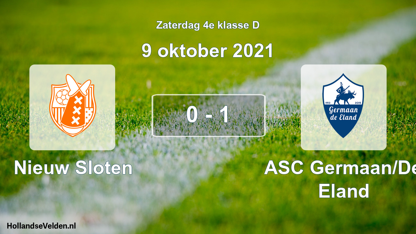Total number of matches played: Nieuw Sloten - ASC Germaan/De Eland 0 - 1 (9 October 2021)