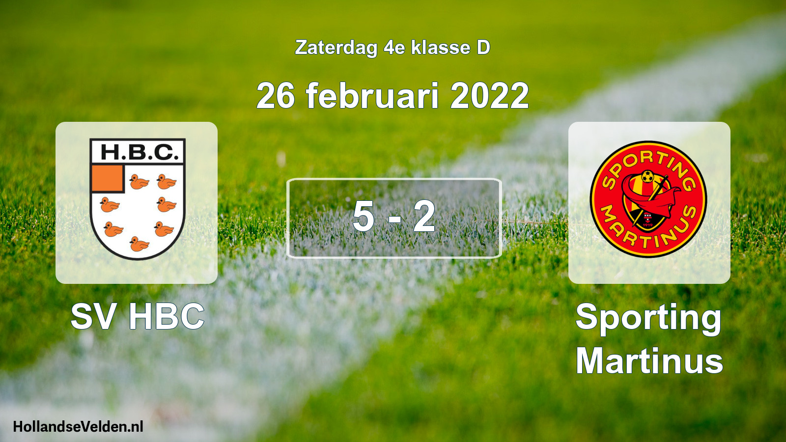 Total number of matches played: SV HBC - Sporting Martinus 5 - 2 (26 February 2022)