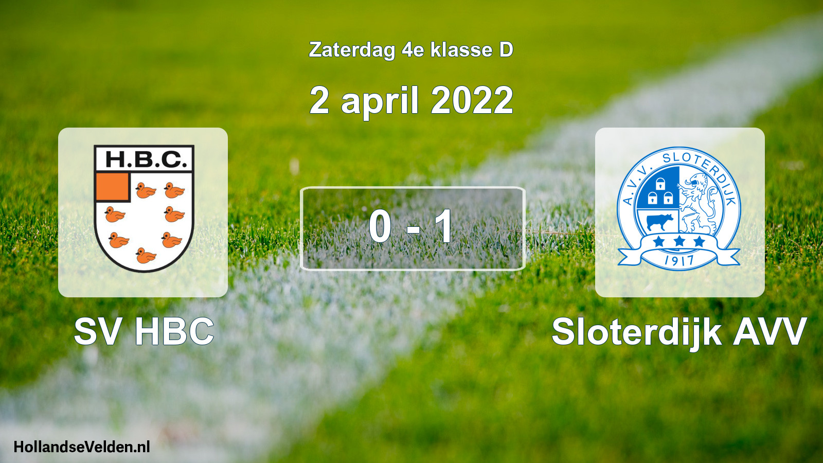 Total number of matches played: SV HBC - Sloterdijk AVV 0 - 1 (2 April 2022)