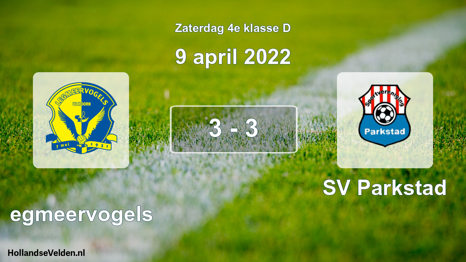 Total number of matches played: Legmeervogels - SV Parkstad 3 - 3 (9 April 2022)