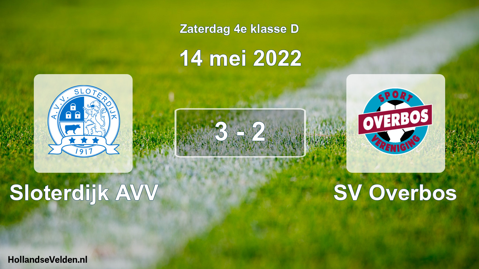 Total number of matches played: Sloterdijk AVV - SV Overbos 3 - 2 (14 May 2022)