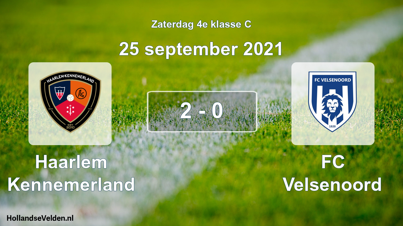 Total number of matches played: Haarlem Kennemerland - FC Velsenoord 2 - 0 (25 September 2021)