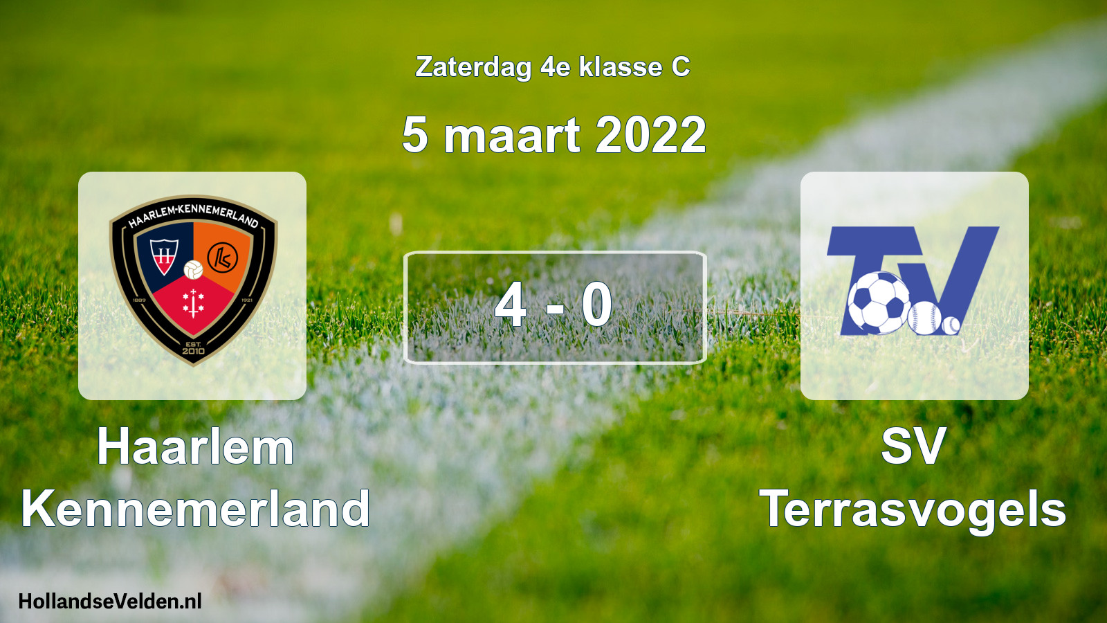 Total number of matches played: Haarlem Kennemerland - SV Terrasvogels 4 - 0 (5 March 2022)