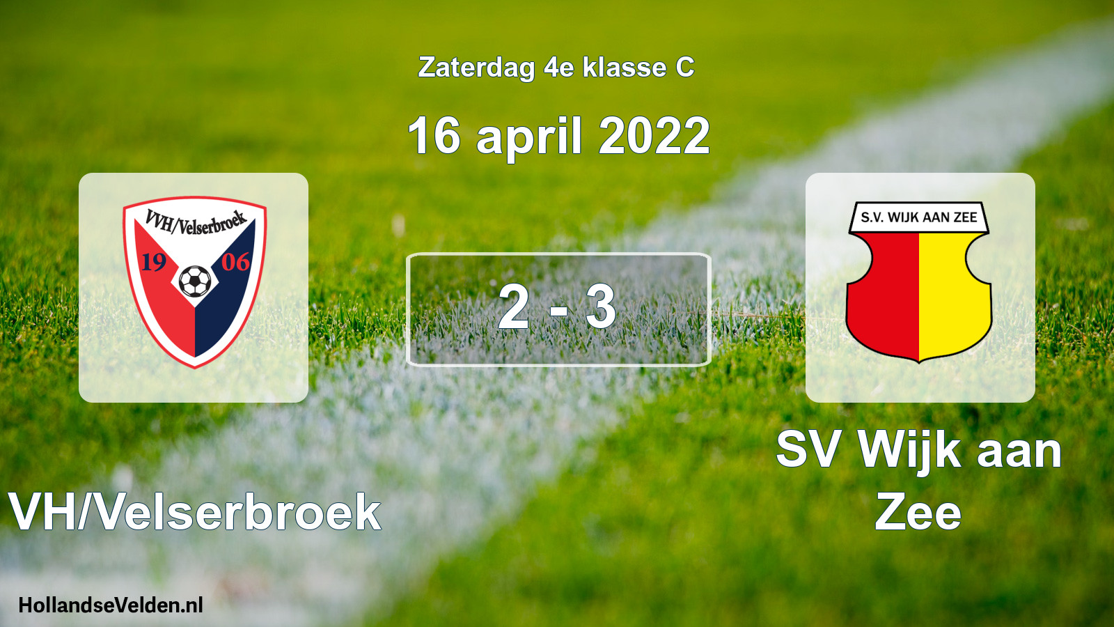 Total number of matches played: VVH/Velserbroek - SV Wijk aan Zee 2 - 3 (16 April 2022)